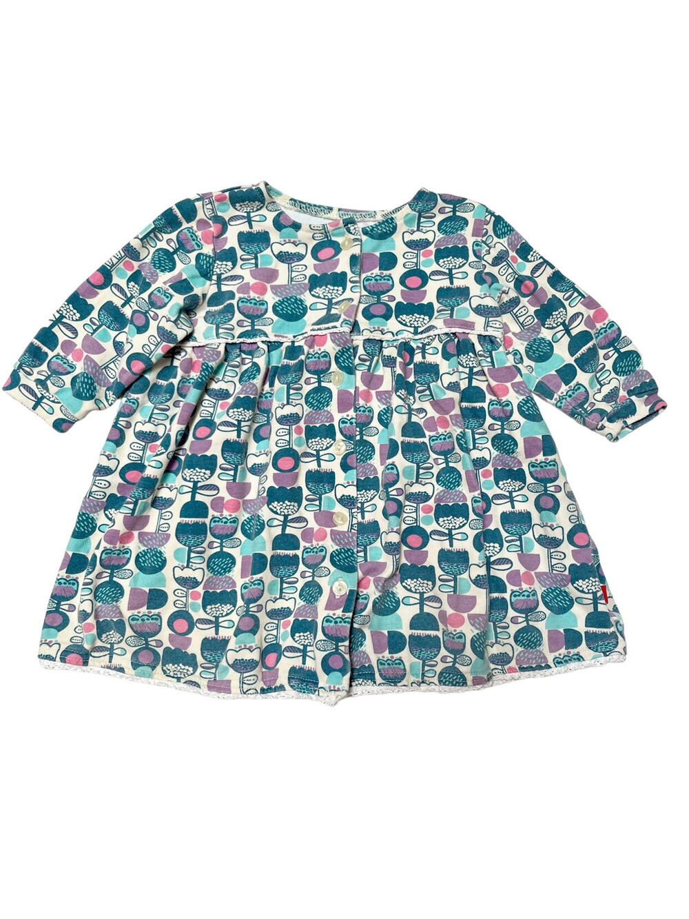 Zutano Floral Print Button Dress 12m